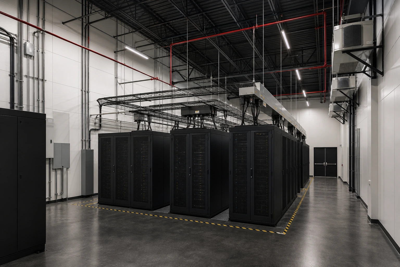 Interior data hall with server racks from Project DataSite.