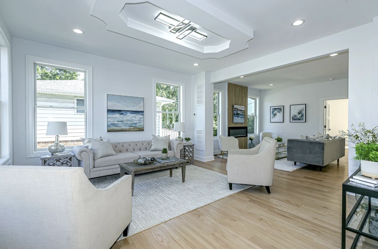 Finished living room interior from Project Maggio.